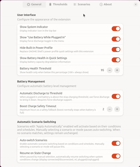 Schedule editor in Preferences → Scenarios